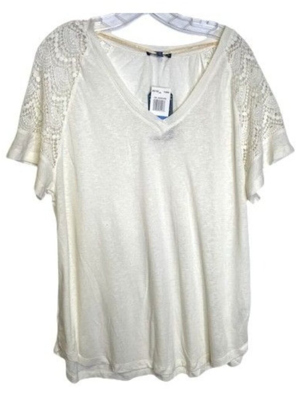 Democracy Crochet Trimmed Top XL